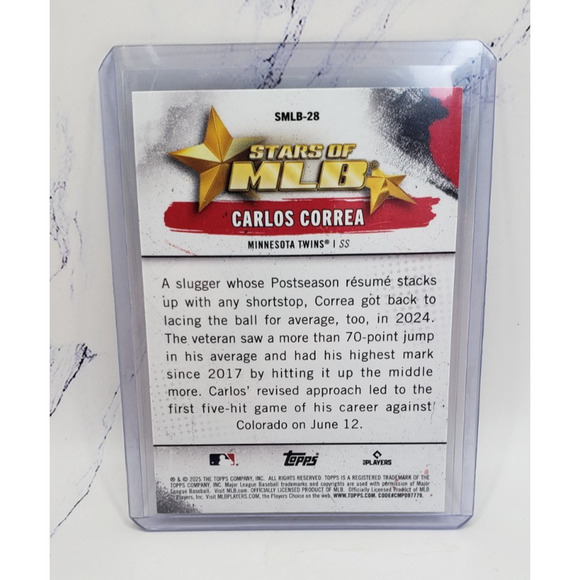 2025 Topps Series 1 - Stars of Mlb Carlos Correa Minnesota Twins #SMLB-28 - Picture 2 of 4